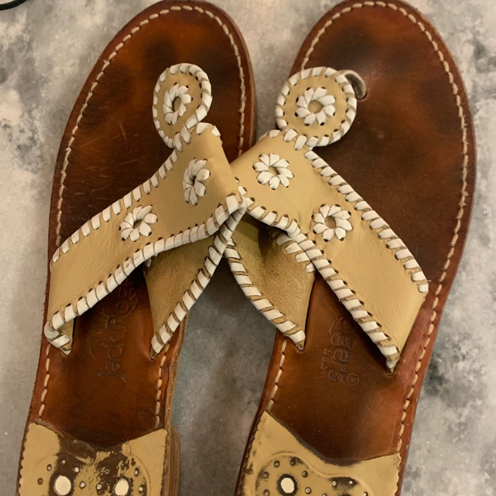Tan and white Jack Rogers size 10